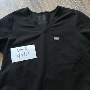 Figs Catarina Scrub Top Black